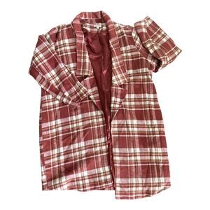 Andre'e By Unit Red and Cream Plaid Coat, size 1X